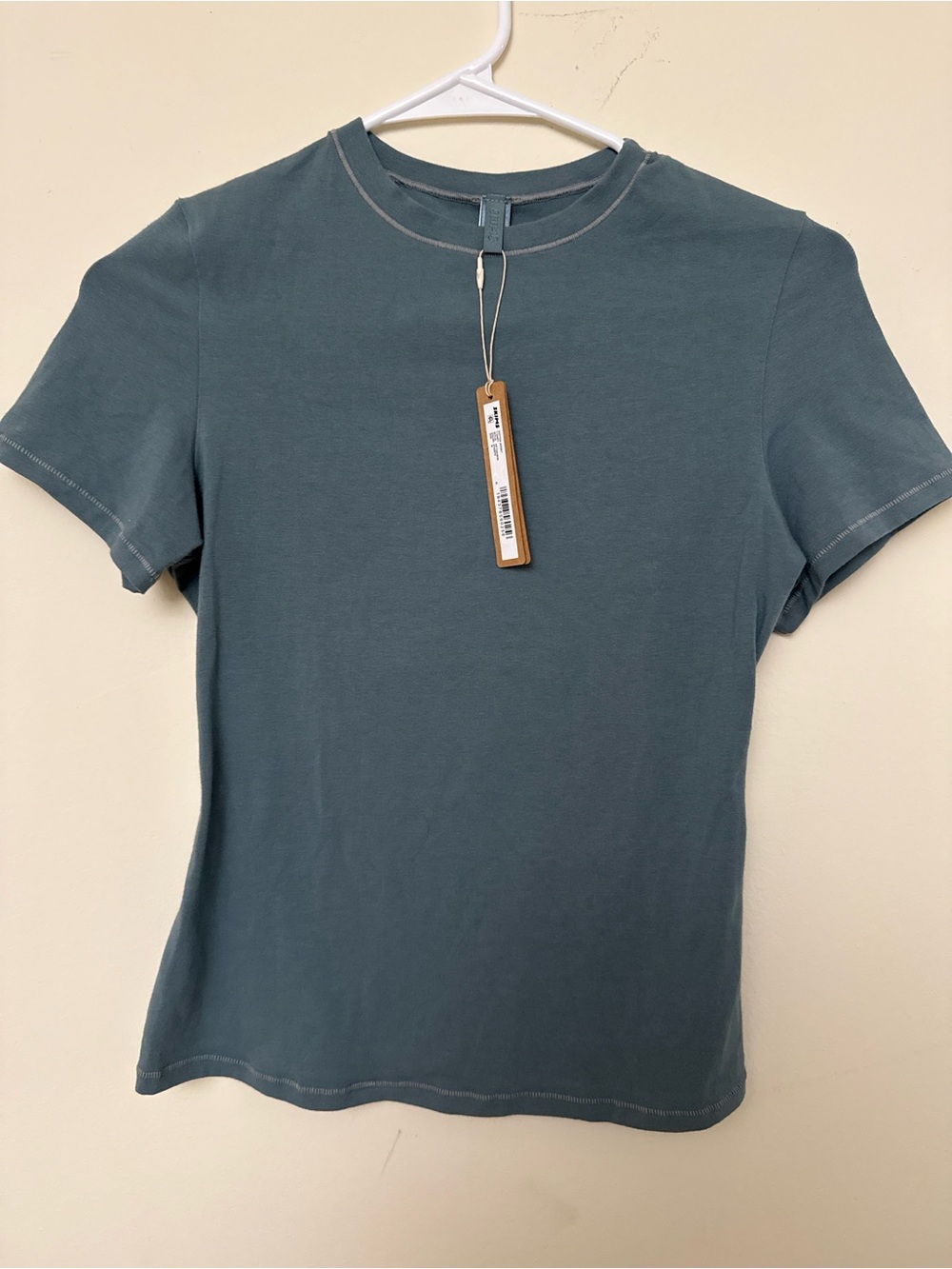 SKIMS KYANITE COTTON JERSEY Short Sleeve Crew Tee in Slate Teal